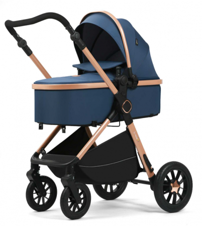 Carucior 2 in 1, Suspensie dubla pe roata, Geanta inclusa, strangere compacta, Maner reversibil, Albastru [1]