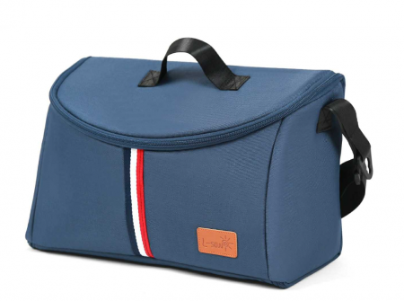 Carucior 2 in 1, Suspensie dubla pe roata, Geanta inclusa, strangere compacta, Maner reversibil, Albastru [4]