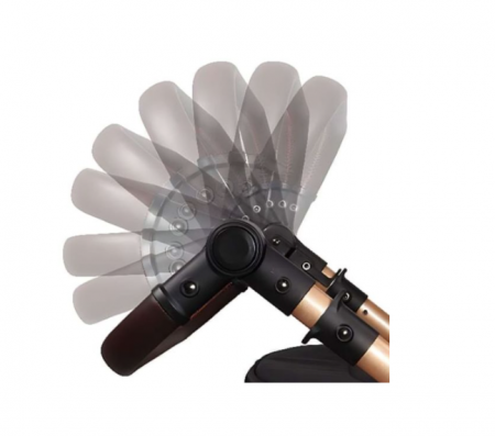 Carucior 2 in 1, Suspensie dubla pe roata, Geanta inclusa, strangere compacta, Maner reversibil, Negru - Copie [6]