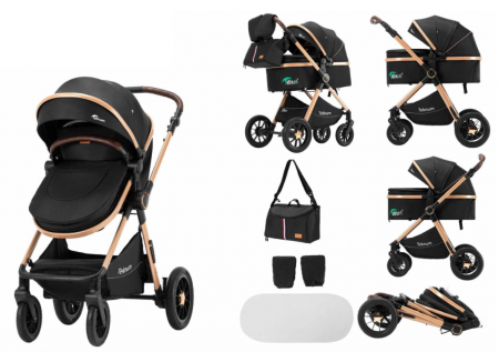 Carucior 2 in 1 - Carucior 2 in 1, Teknum, Modul sport transformabil din landou, Plasa de insecte, saltea si geanta de scutece, Manusi de protectie