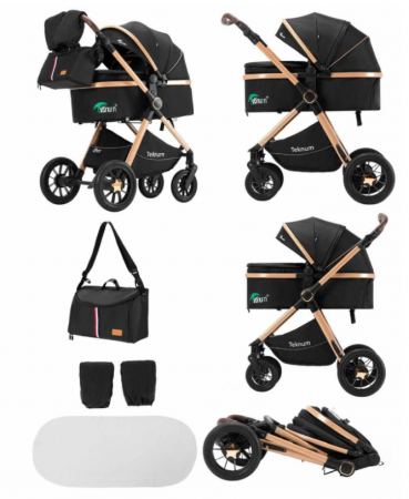 Carucior 2 in 1, Teknum, Modul sport transformabil din landou, Plasa de insecte, saltea si geanta de scutece, Manusi de protectie [3]