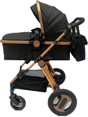 Carucior 2 in 1 - Carucior 2 in1,suspensie pe ambele roti,landou reversibil,Geanta de scutece,negru