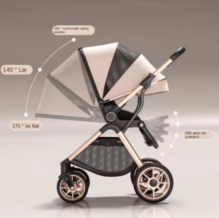 Carucior copii, 0-36 luni, Cu suspensii, Landou reversibil, Pozitie de somn si sezut, Roata cauciuc [3]