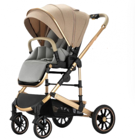 Carucior 2 in 1 - Carucior copii, 0-36 luni, Cu suspensii, Landou reversibil, Pozitie de somn si sezut, Roata cauciuc