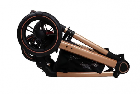 Carucior 3 in 1, Cu landou Reversibil, copertina extensibila, geanta pentru scutece, Belecoo, Cu scoica auto [6]