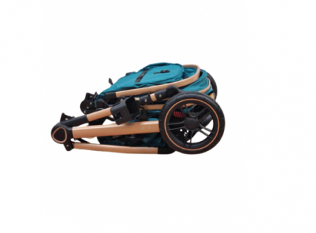 Carucior 3 in 1, Cu landou Reversibil, copertina extensibila, geanta pentru scutece, Belecoo, Cu scoica auto [5]