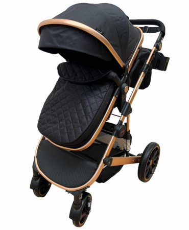 Carucior, 3 in 1, cu suspensii duble si landou reversibil, element sustine dublu, negru [6]