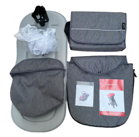 Carucior, 3 in 1, cu suspensii duble si landou reversibil, element sustine dublu, rosu [6]