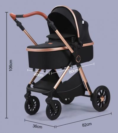 Carucior, 3 in 1, cu suspensii duble si landou reversibil, Element sustinere dublu, 0 luni - 3 ani, Original L-Sun [10]