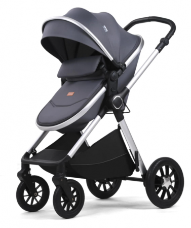 Carucior, 3 in 1, cu suspensii duble si landou reversibil, Element sustinere dublu, Maner reversibil, Kidilo, Gri [3]