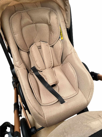 Carucior 3 in 1, dubla suspensie, matlasat, Bubu-Still Sun, 0-36 luni, Bej [2]