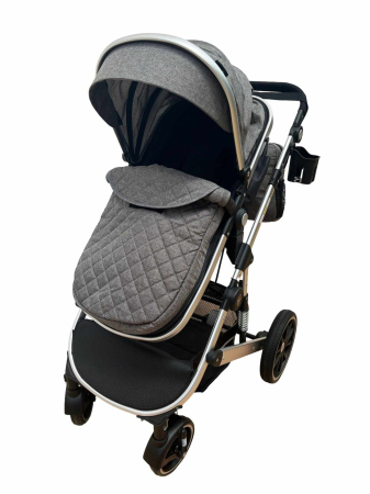 Carucior 3 in 1, dubla suspensie, matlasat, Bubu-Still Sun, 0-36 luni, gri [5]