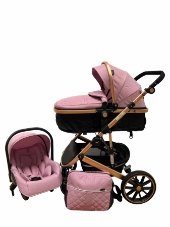 Carucior 3 in 1, dubla suspensie, matlasat, Bubu-Still Sun, 0-36 luni, lila [1]