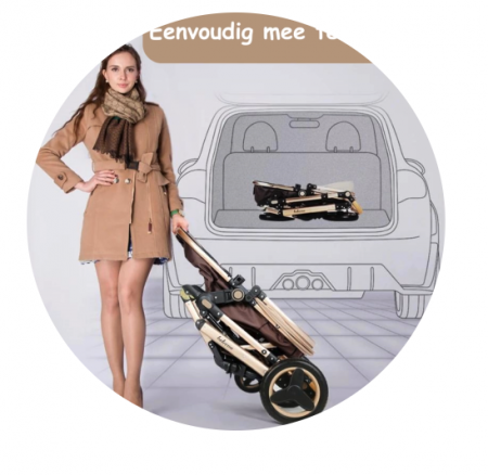 Carucior 3 in 1, Geanta de scutece, Suspensie dinamica pe roata, Parasolar extensibil, Bubu-Still, bej [8]