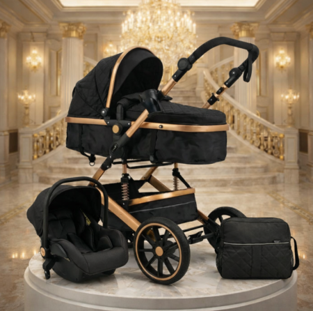 Carucior 3 in 1 - Carucior 3 in 1, Geanta de scutece, Suspensie dinamica pe roata si cadru, Cadru aluminiu