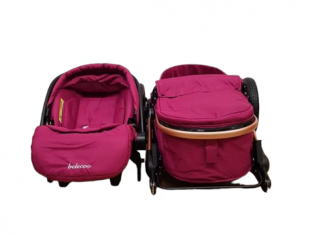 Carucior 3 in 1, Geanta de scutece, Suspensie dinamica pe roata si cadru, Bubu-Still, Mov [9]