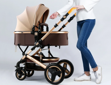 Carucior 3 in 1, Geanta de scutece, Suspensie pe roata, Bubu-Still Sun crem [2]