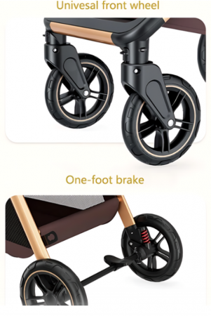 Carucior 3 in 1, Geanta de scutece, Suspensie pe roata, Bubu-Still Sun crem [15]