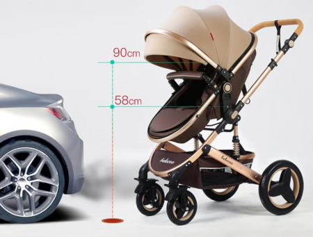 Carucior 3 in 1, Geanta de scutece, Suspensie pe roata, Bubu-Still Sun crem [6]