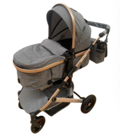 Carucior 3 in 1,Geanta de scutece,Suspensie pe roata si cadru,Bubu-Still Sun-gri [3]