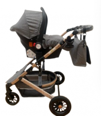 Carucior 3 in 1,Geanta de scutece,Suspensie pe roata si cadru,Bubu-Still Sun-gri [1]