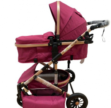 Carucior 3 in 1, Geanta de scutece, Suspensie pe roata si cadru, Bubu-Still Sun-mov [3]