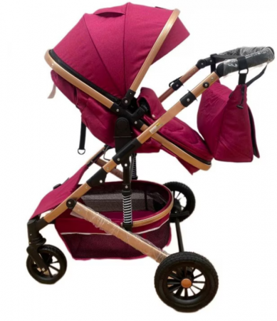 Carucior 3 in 1, Geanta de scutece, Suspensie pe roata si cadru, Bubu-Still Sun-mov [2]