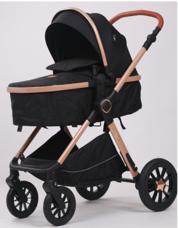 Carucior 3 in 1, Geanta de scutece, Suspensie pe roata si cadru, Bubu-Still Kidilo, negru [2]