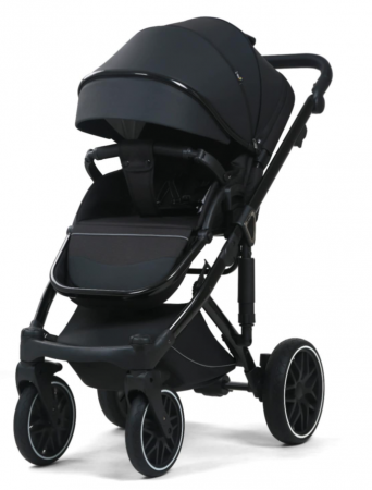 Carucior 3 in 1, 0-36 luni, Colectia Fizio-Lux G8, Piese distincte, Cu Suspensii, Landou reversibil, Husa de ploaie si insecte, Geanta de scutece, Manusi de protectie, Eco-piele, Negru antracit [3]