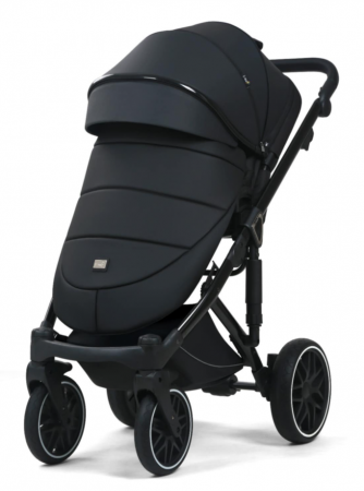 Carucior 3 in 1, 0-36 luni, Colectia Fizio-Lux G8, Piese distincte, Cu Suspensii, Landou reversibil, Husa de ploaie si insecte, Geanta de scutece, Manusi de protectie, Eco-piele, Negru antracit [2]