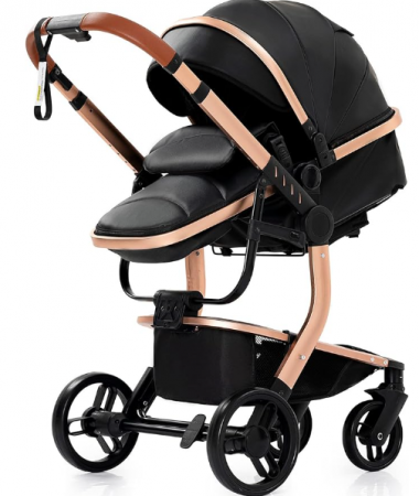 Carucior 3 in 1, Geanta de scutece, Suspensie pe roata si cadru, Bubu-Still, Sun-NEGRU [3]