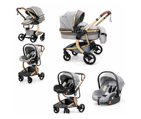 Carucior 3 in 1 - Carucior 3 in 1, Modul sport transformabil din landou plus scoica, Plasa de insecte si geanta de scutece, COD 517