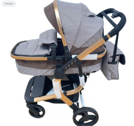 Carucior 3 in 1, Modul sport transformabil din landou plus scoica, Plasa de insecte si geanta de scutece, COD 517 [1]