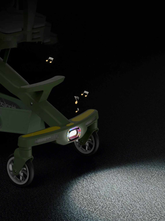 Carucior bebe cu copertina retractabila pentru protectie UV, 6 si 36 luni, reversibil, pliere compacta tip troler pentru avion, lumini si muzica [10]