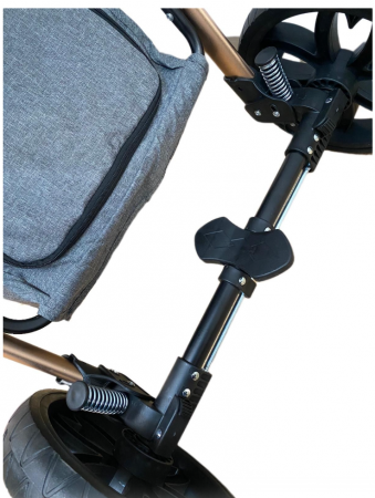 Carucior Bubu-Still, 3 in 1 , 3 piese distincte, suspensie pe roata, reversibil, bej [12]