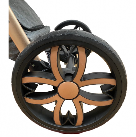 Carucior Bubu-Still, 3 in 1 , 3 piese distincte, suspensie pe roata, reversibil, bej [15]