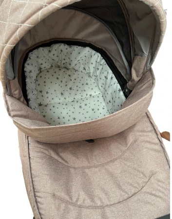 Carucior Bubu-Still, 3 in 1 , 3 piese distincte, suspensie pe roata, reversibil, bej [10]