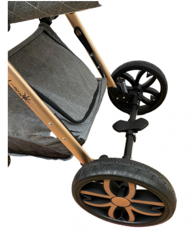 Carucior Bubu-Still, 3 in 1 , 3 piese distincte, suspensie pe roata, reversibil, bej [13]
