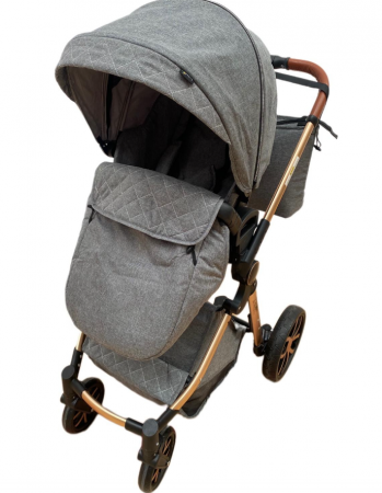 Carucior Bubu-Still, 3 in 1 , 3 piese distincte, suspensie pe roata, reversibil, Gri [3]