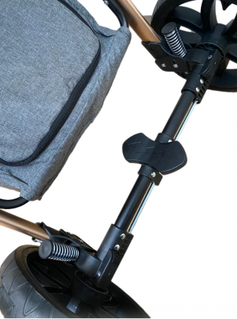 Carucior Bubu-Still, 3 in 1 , 3 piese distincte, suspensie pe roata, reversibil, Gri [12]