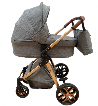 Carucior Bubu-Still, 3 in 1 , 3 piese distincte, suspensie pe roata, reversibil, Gri [6]