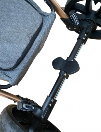 Carucior Bubu-Still, 3 in 1 , 3 piese distincte, suspensie pe roata, reversibil, Gri [10]