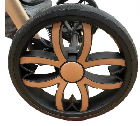 Carucior Bubu-Still, 3 in 1 , 3 piese distincte, suspensie pe roata, reversibil, Negru [15]