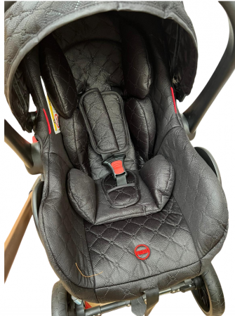 Carucior Bubu-Still, 3 in 1 , 3 piese distincte, suspensie pe roata, reversibil, Negru [8]