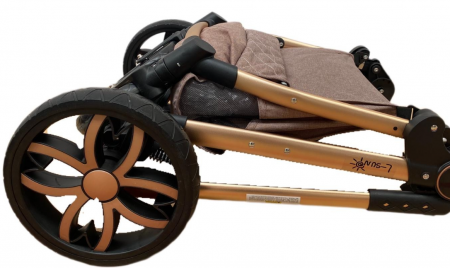 Carucior Bubu-Still, 3 in 1 , 3 piese distincte, suspensie pe roata, reversibil, Negru [14]