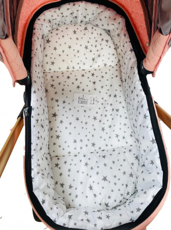 Carucior Bubu-Still, 3 in 1 , 3 piese distincte, suspensie pe roata, reversibil, Roz [17]