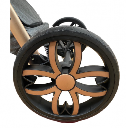 Carucior Bubu-Still, 3 in 1 , 3 piese distincte, suspensie pe roata, reversibil, Roz [22]