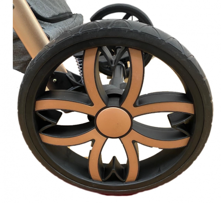 Carucior Bubu-Still, 3 in 1 , 3 piese distincte, suspensie pe roata, reversibil, Turcoaz [12]