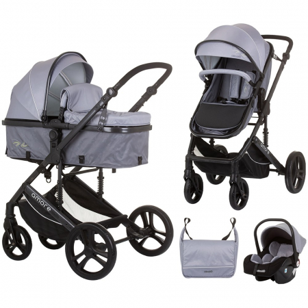 Carucioare - Carucior Chipolino Amore 3 in 1 ash grey
