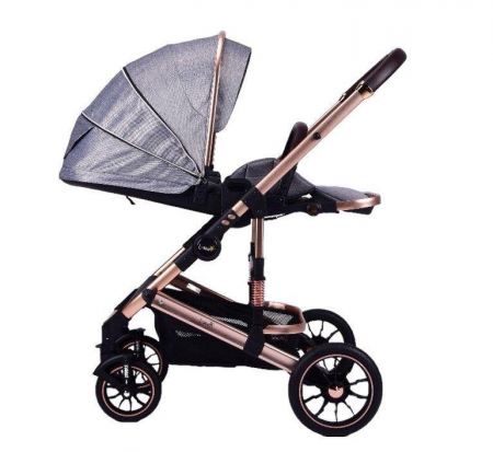 Carucior copii, 0-36 luni, Cu suspensii, Landou reversibil, Pozitie de somn si sezut, Roata cauciuc [3]